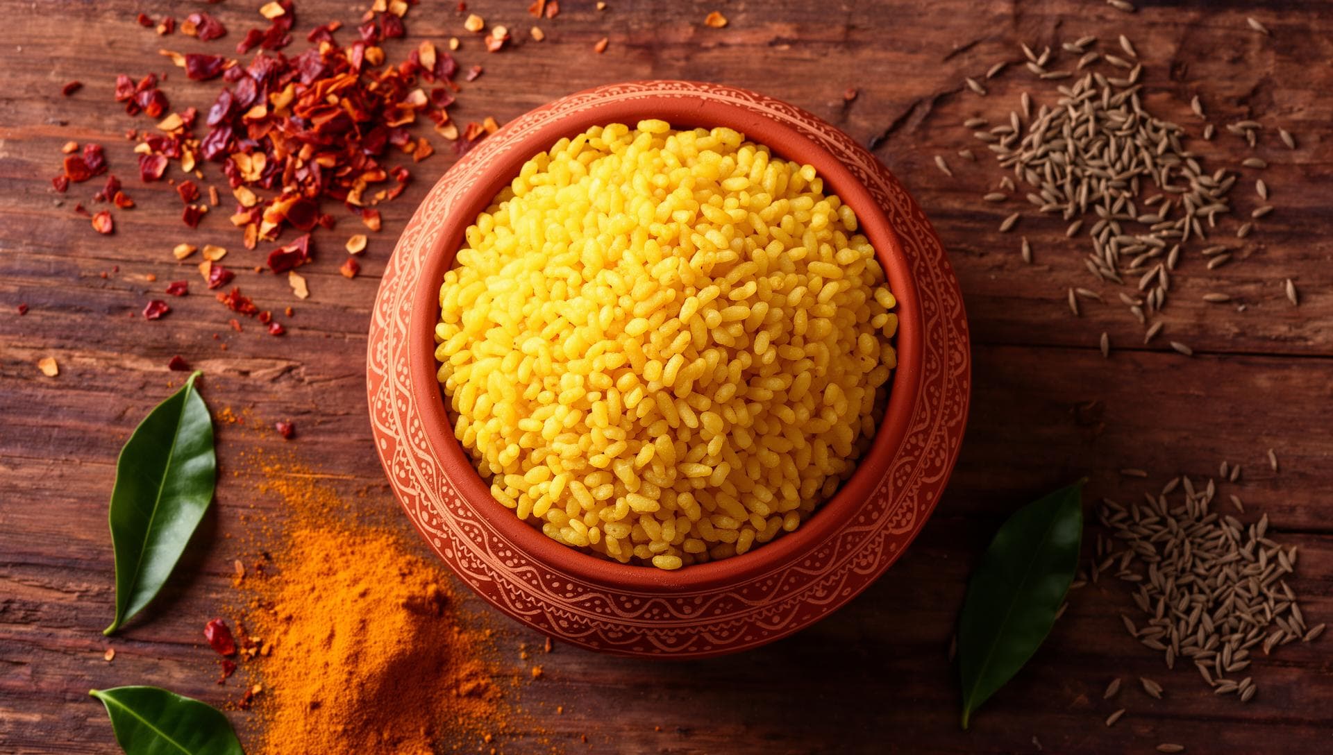 Puffed rice with spices